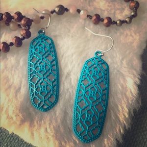 ••3 for $35•• Turquoise Filigree Dangle Earrings